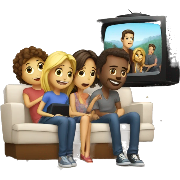 wathing tv with friends emoji