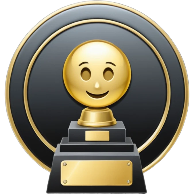 A dark metal platinum music award plaque emoji