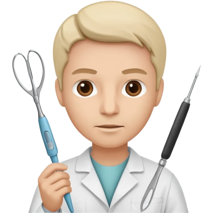 neurosurgeon holding scalpel and forceps emoji
