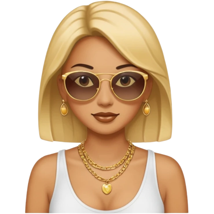 woman with sunglasses and necklace emoji