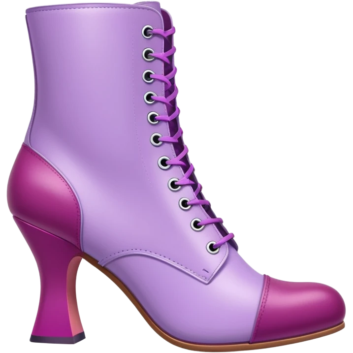 lilac colored boot with magenta heel and toe cover emoji