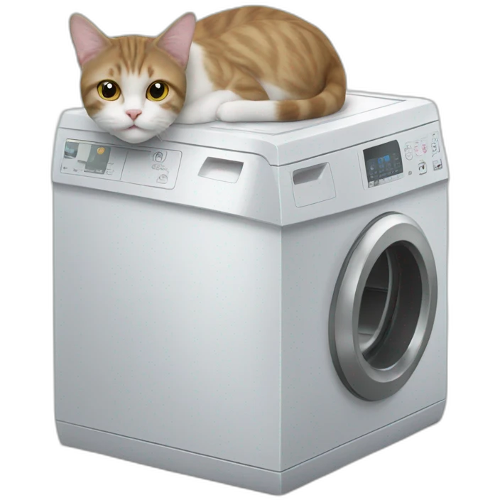 A cat sitting on top of a washing machine  emoji