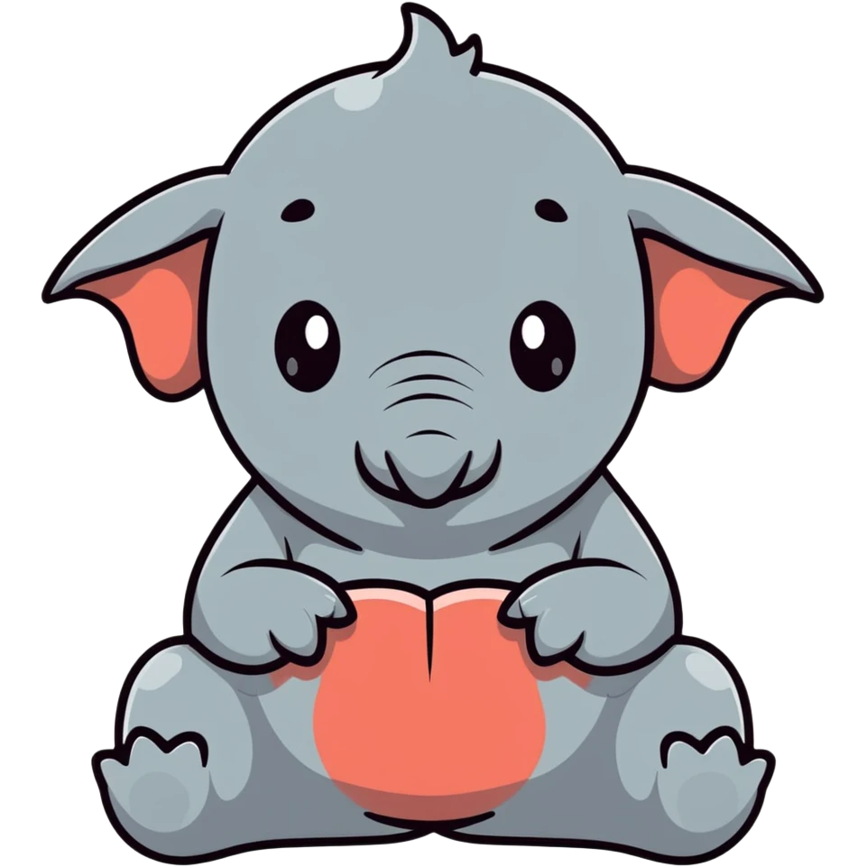 WOSH (Homunculus Loxodontus), a gray blob-like creature with wrinkled skin, no neck, tiny hands resting on lap, patiently waiting emoji