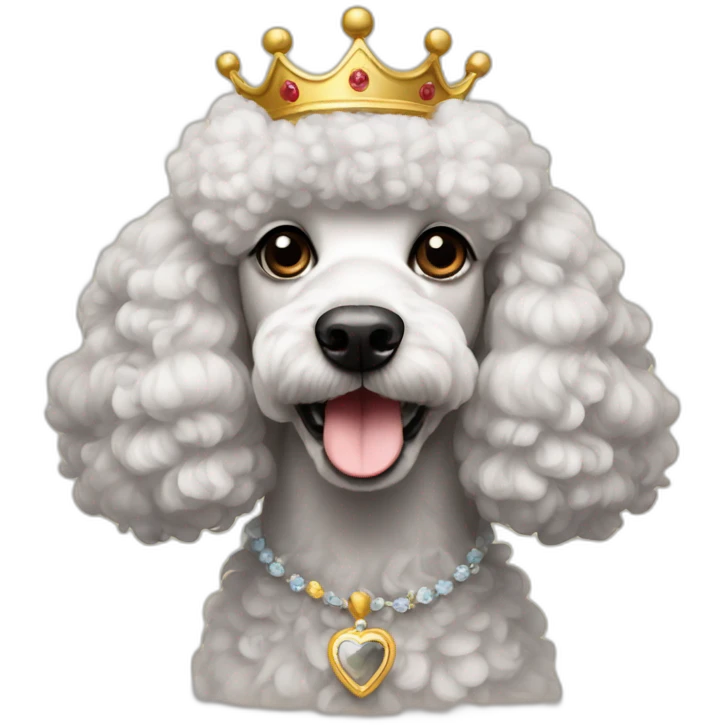 poodle with crown emoji