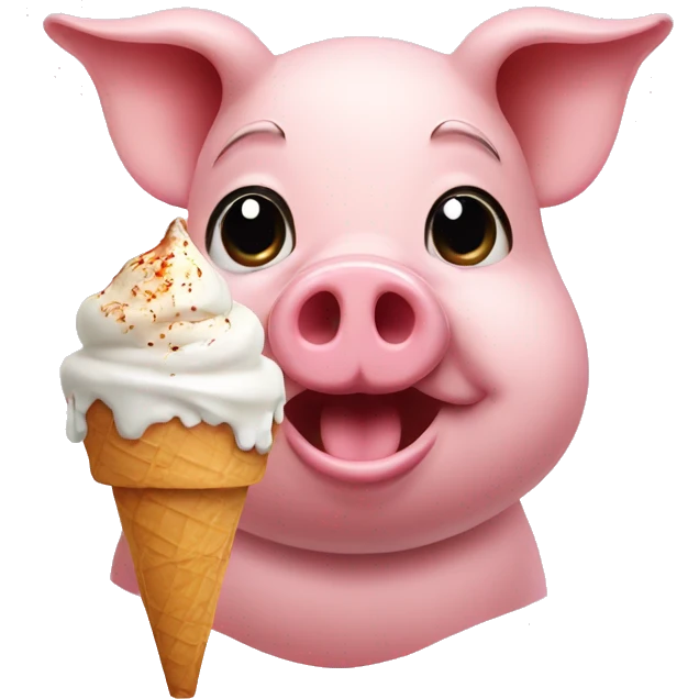 Pig with ice cream emoji