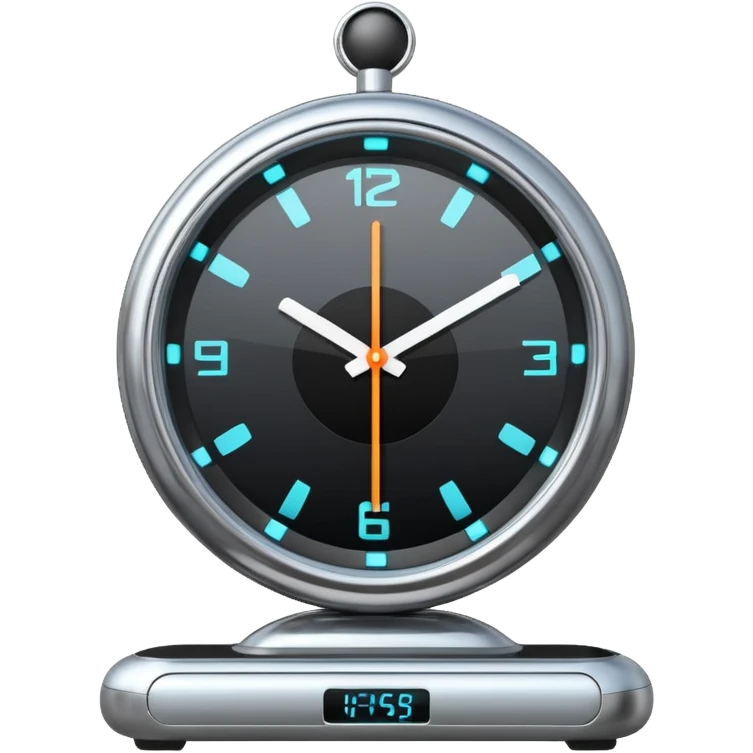 A futuristic clock emoji