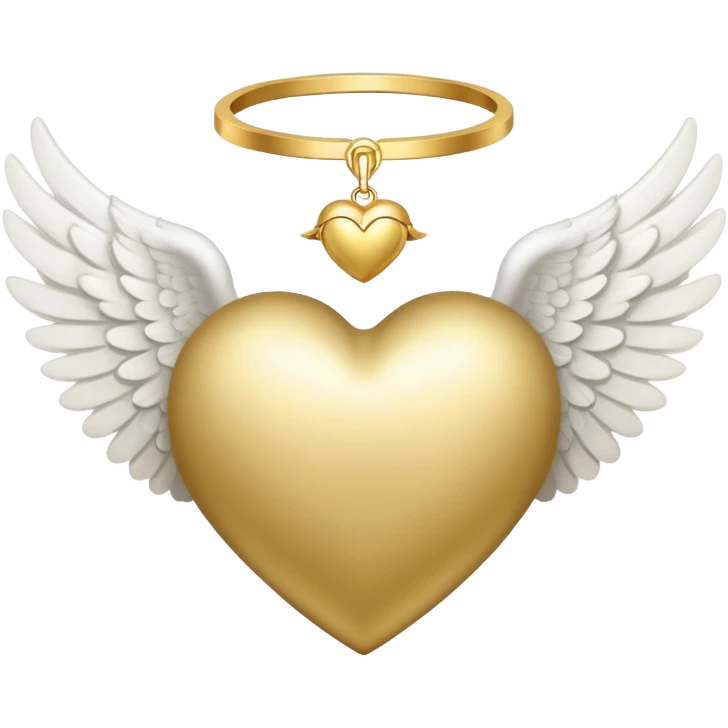 Divine Heart with angel wings and halo emoji