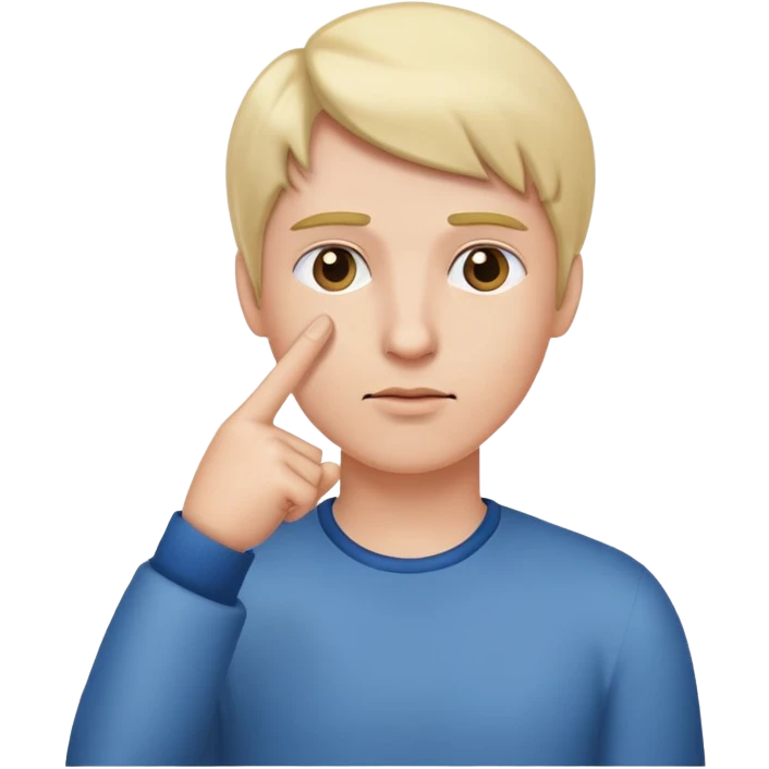 Finger point to head thinking emoji