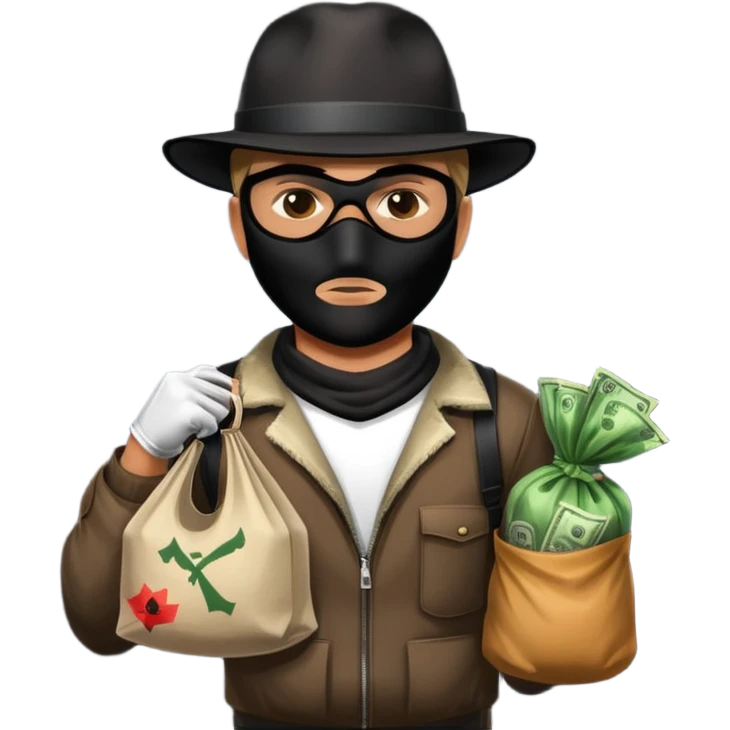 un bandit avec un sac de butin version GTA V emoji