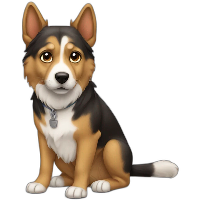 Chat sur chien emoji