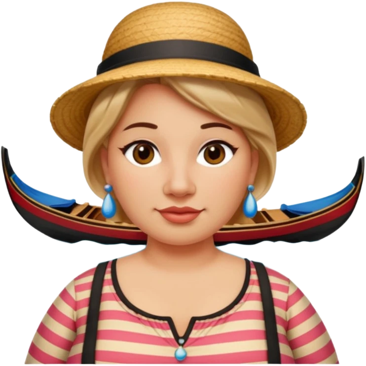 venice gondolier woman fat earring wearing emoji