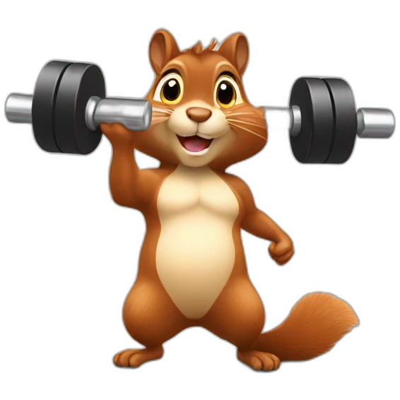 squirrel does exercises with dumbbells emoji