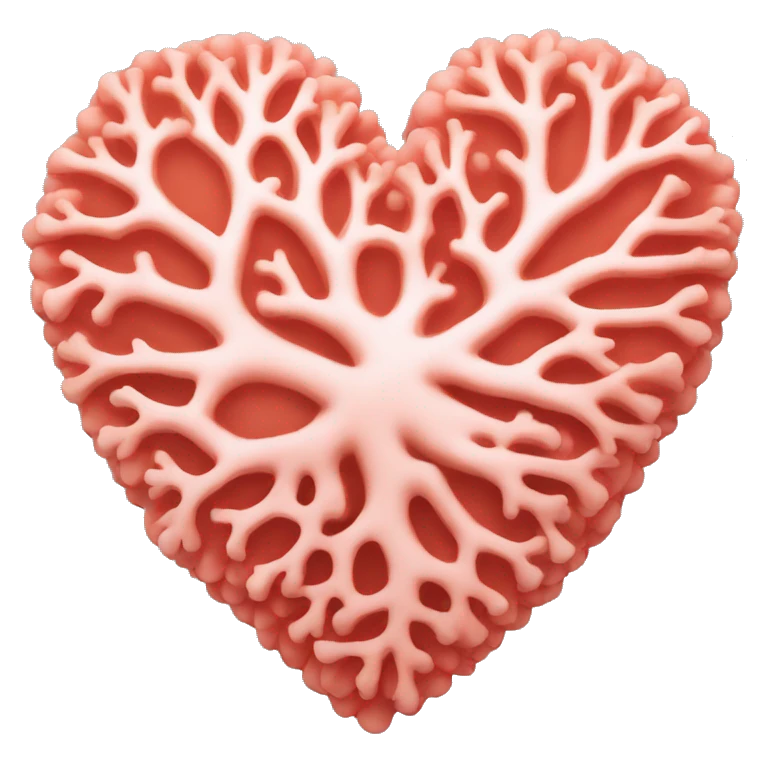 Coral color heart emoji