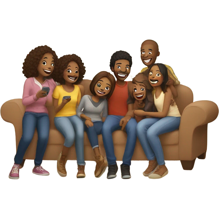 happy moment with friends indoors emoji