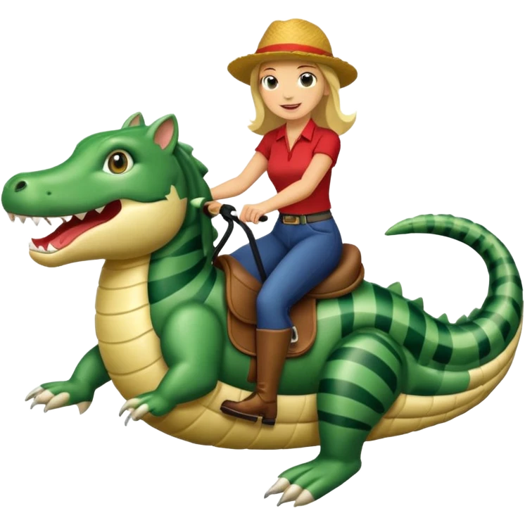 Kathy bar riding a alligato emoji