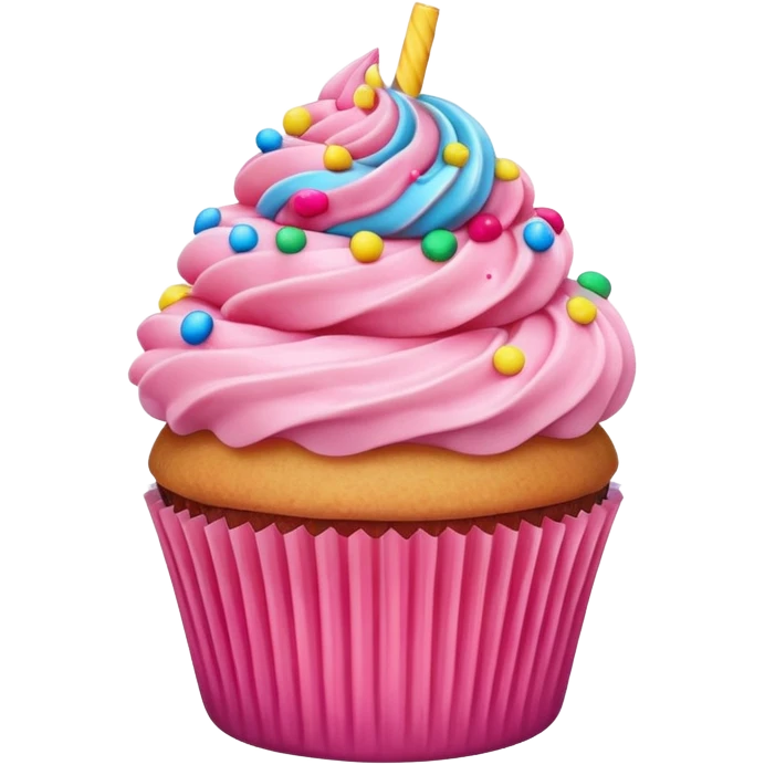 Cupcake with pink icing emoji