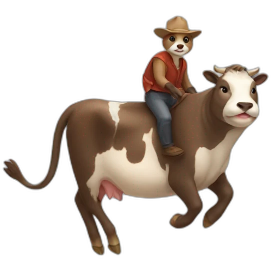 Otter riding a cow emoji