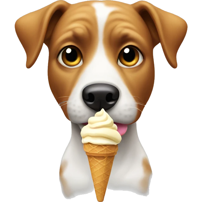 Dog eating ice cream emoji