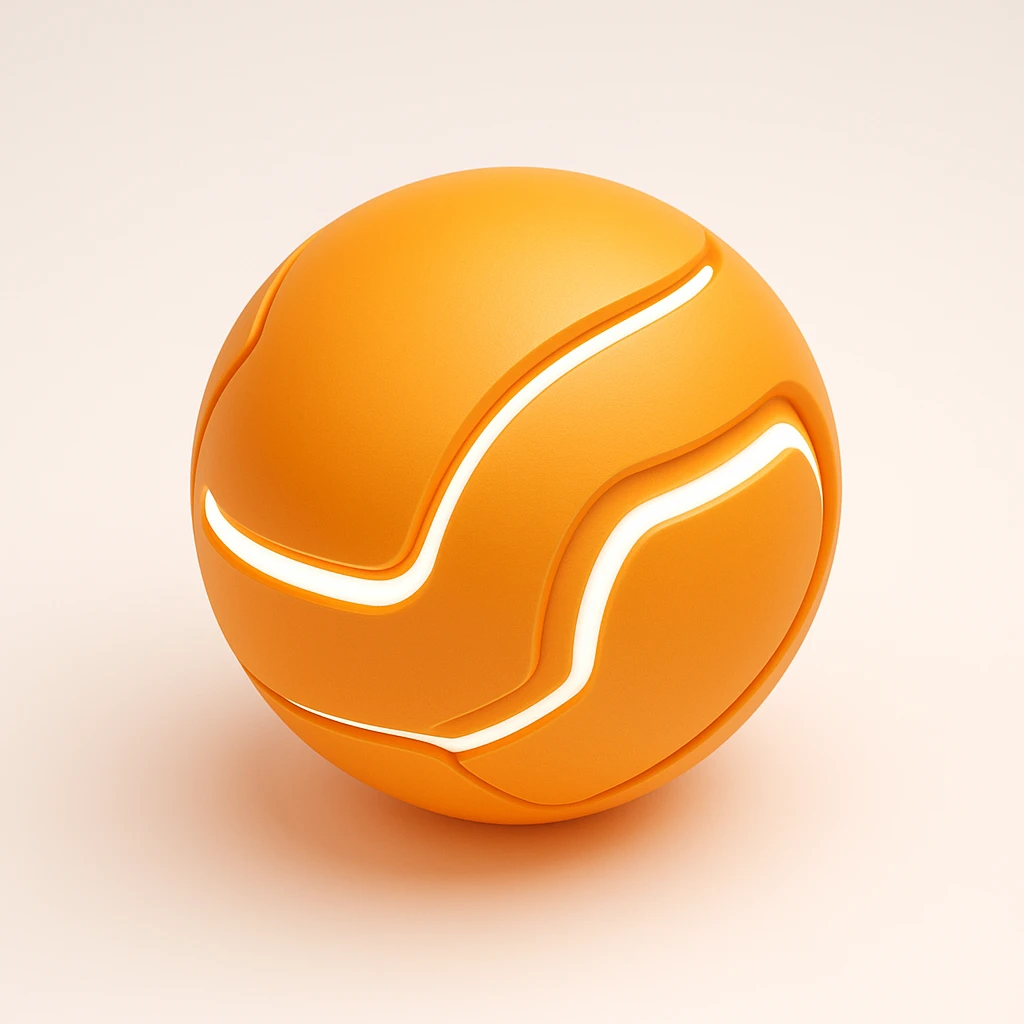 futuristic orange ball, sleek and modern, glowing accents emoji