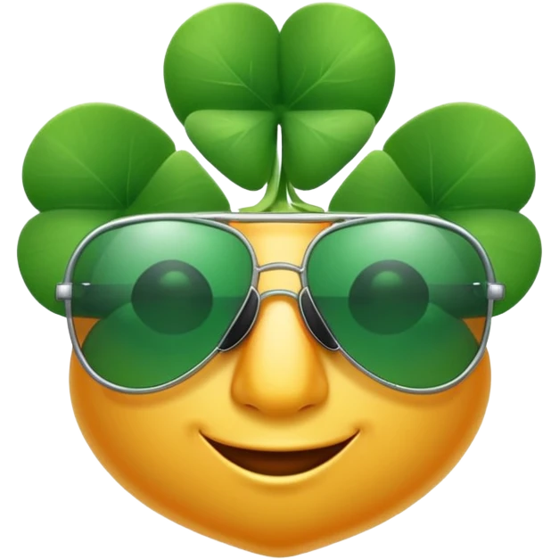 Shamrock wearing sunglasses  emoji