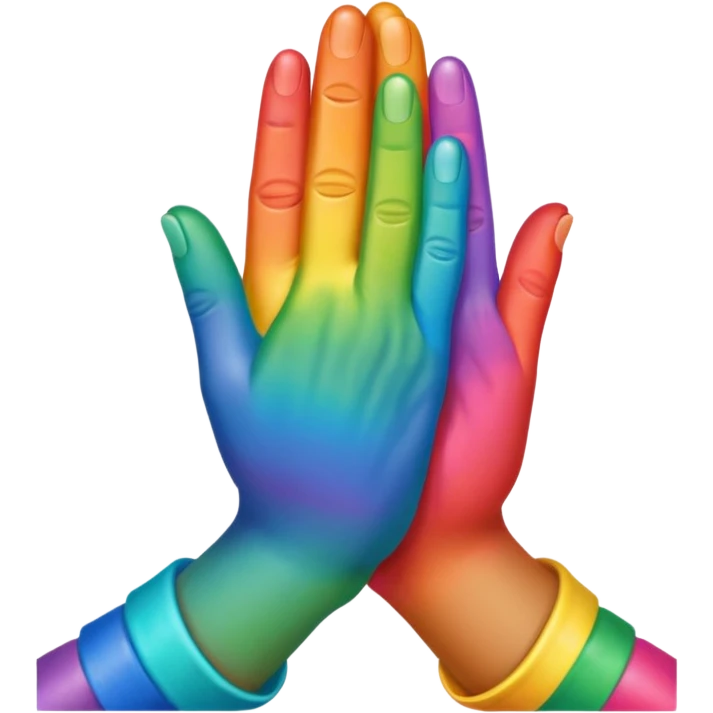 Praying hands rainbow coloured emoji