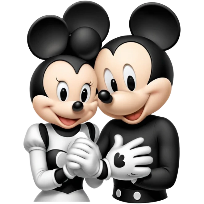 Mickey mouse kissing emoji