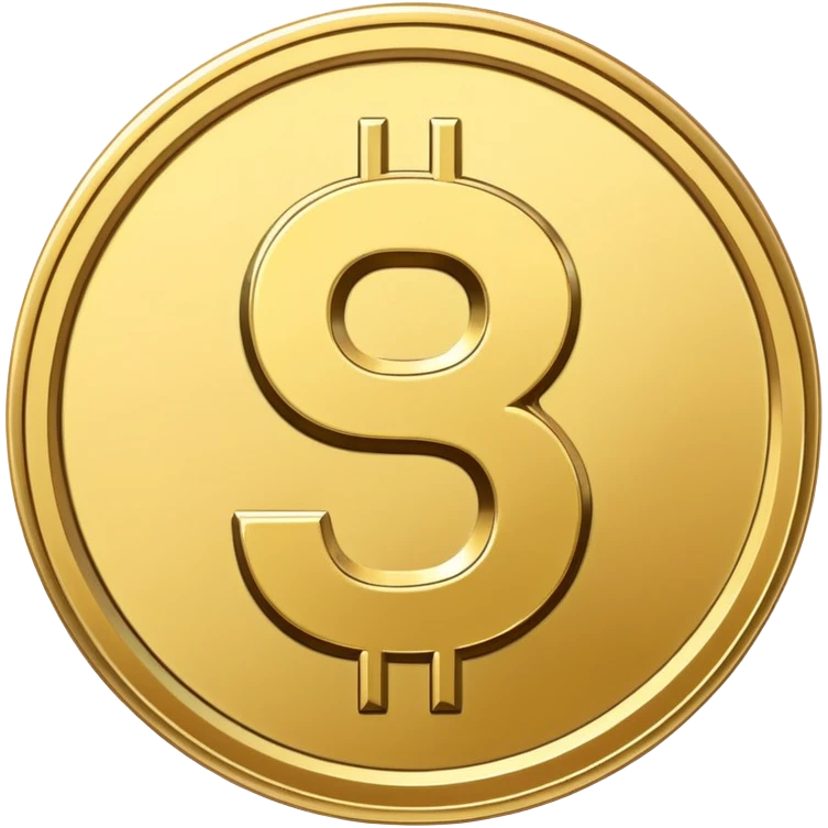 Gold coin with number 5  emoji