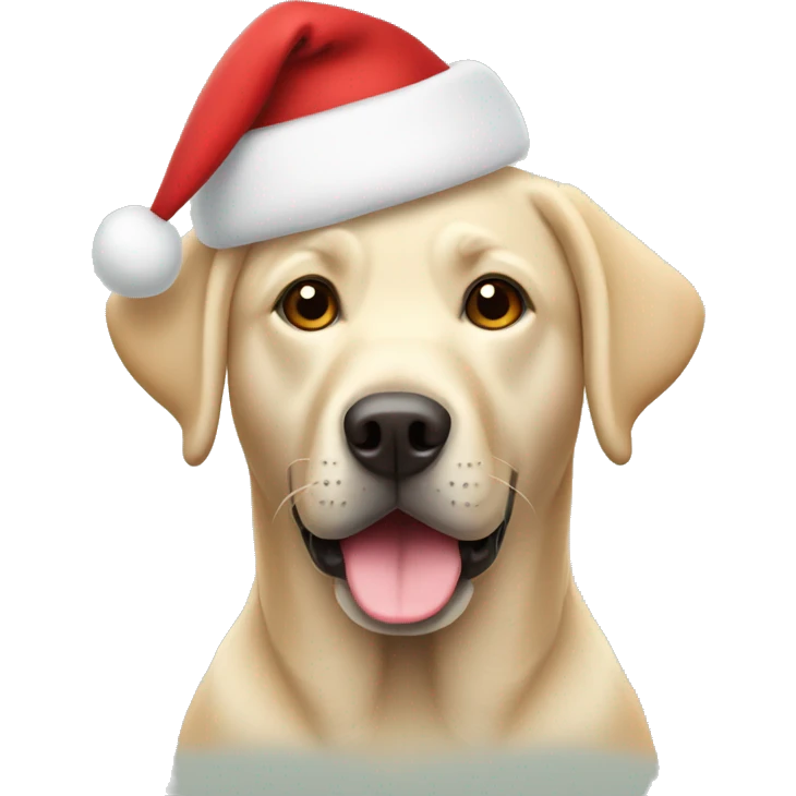 Labrador with christmas hat emoji