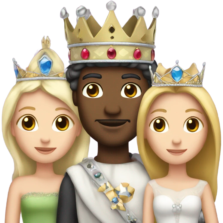 White king and queen holding one prince and two princesses  emoji