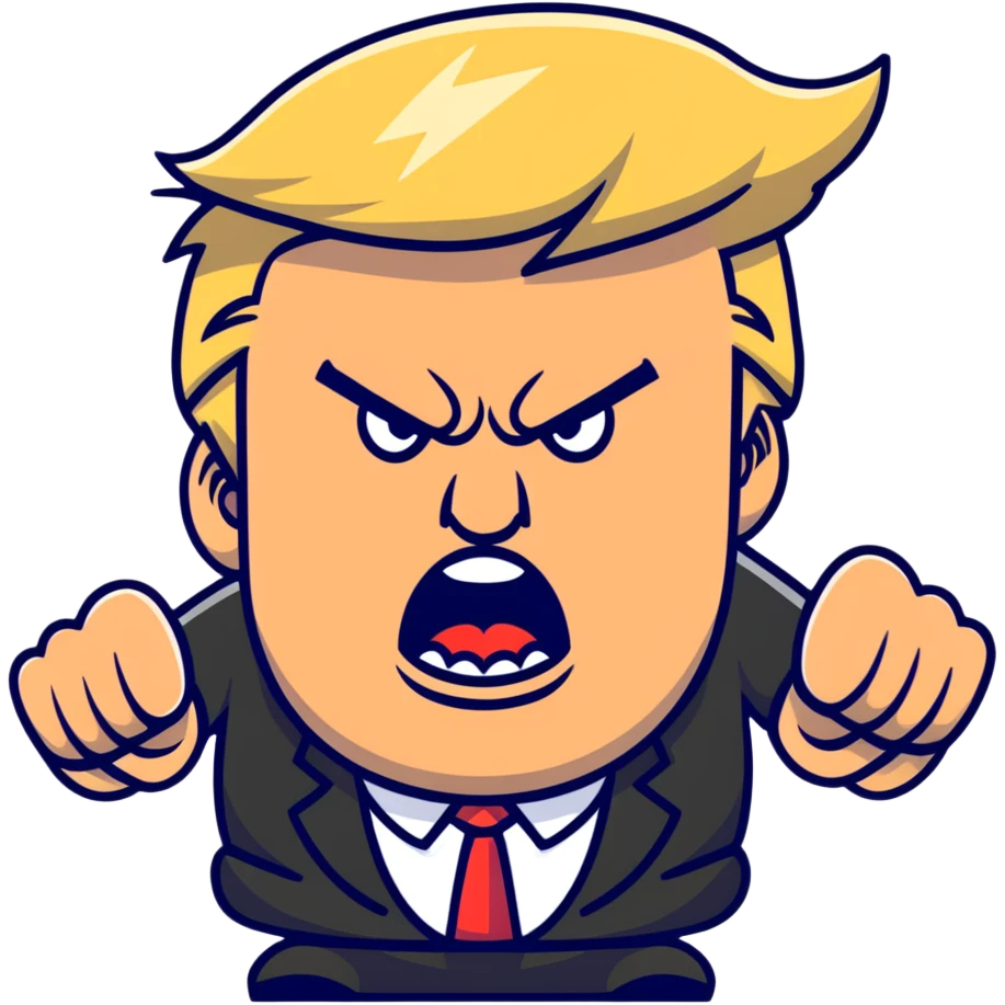 Donald Trump angry, yelling emoji