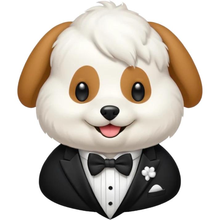 cute blob dog in a tuxedo emoji