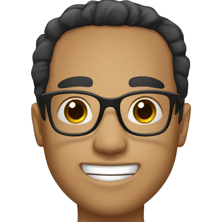 Glasses, brown eyes, black hair emoji