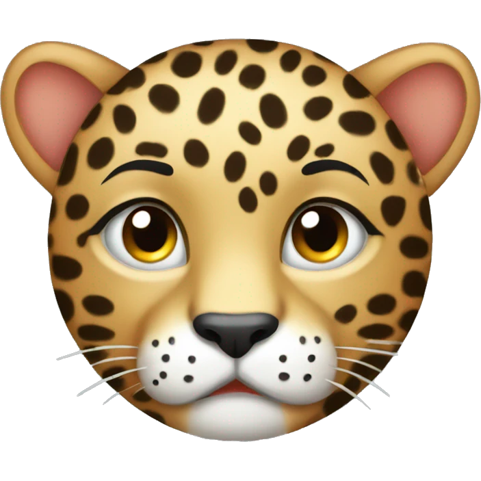 Tired and cute leopard emoji
