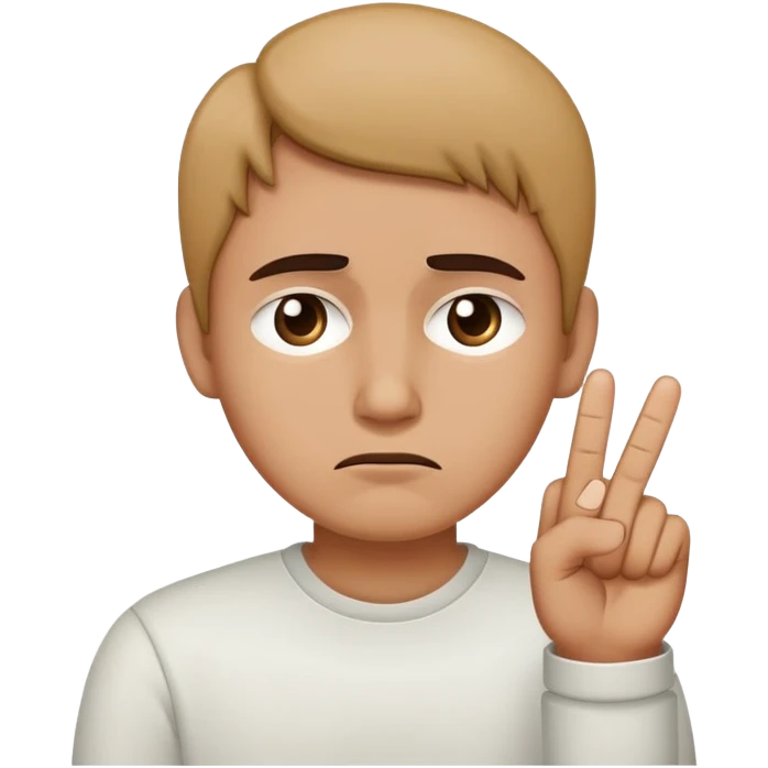 Sad face showing middle finger emoji
