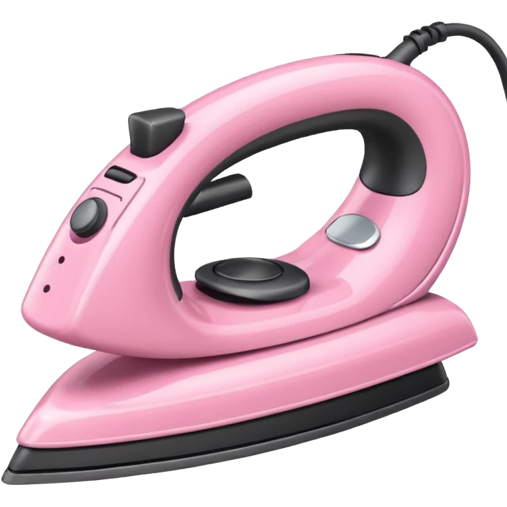 A baby pink hair iron in iOS emoji style, 3D icon, plastic texture, soft reflection, minimalist design. emoji