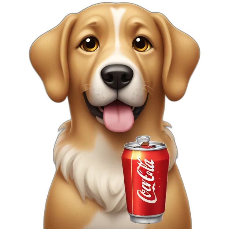 Dog drinking cola emoji