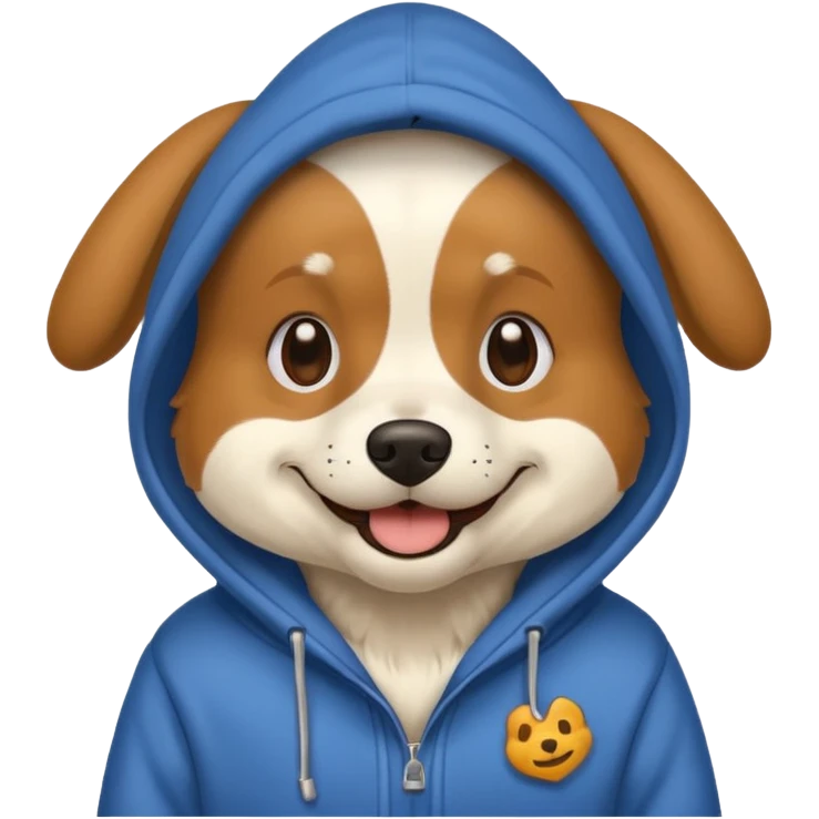 Dog wearing a hoodie emoji