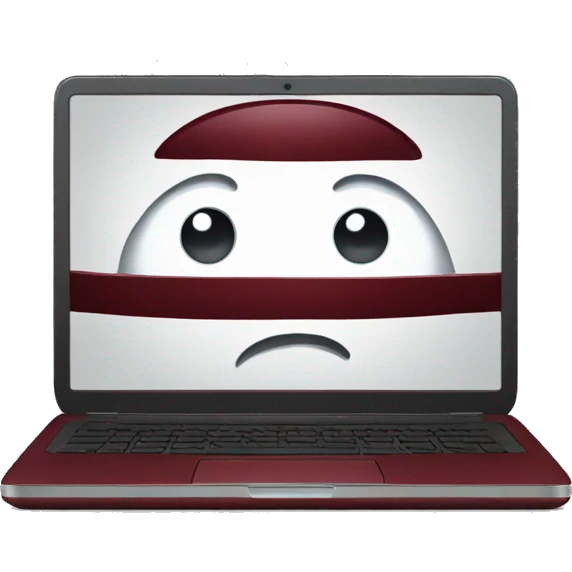 Dark red laptop emoji