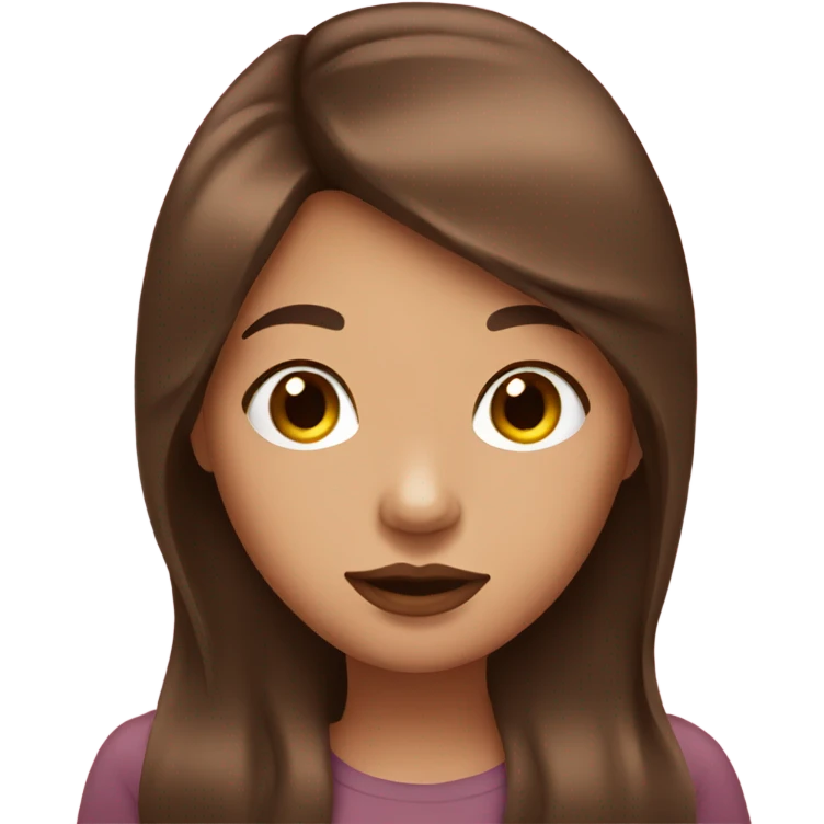 Brown hair girl with fat lips emoji
