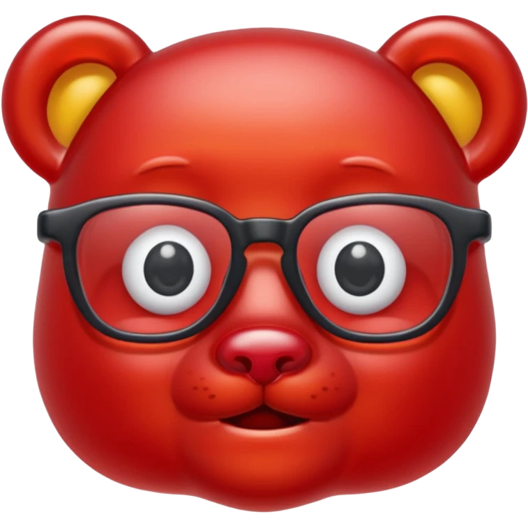 gummy bear with glassess, only head  emoji