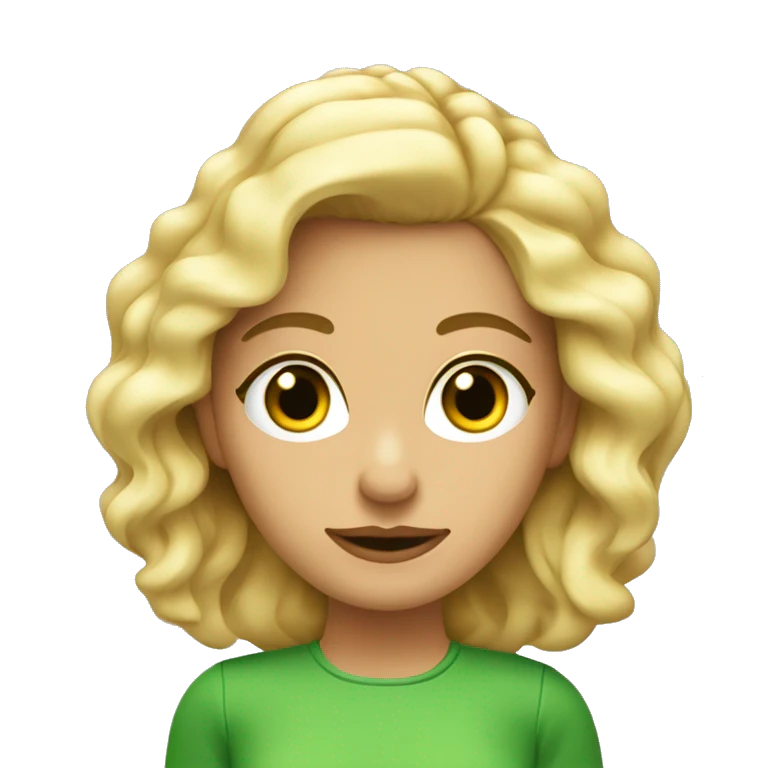 Chica rubia de pelo ondulado y ojos verdes  emoji