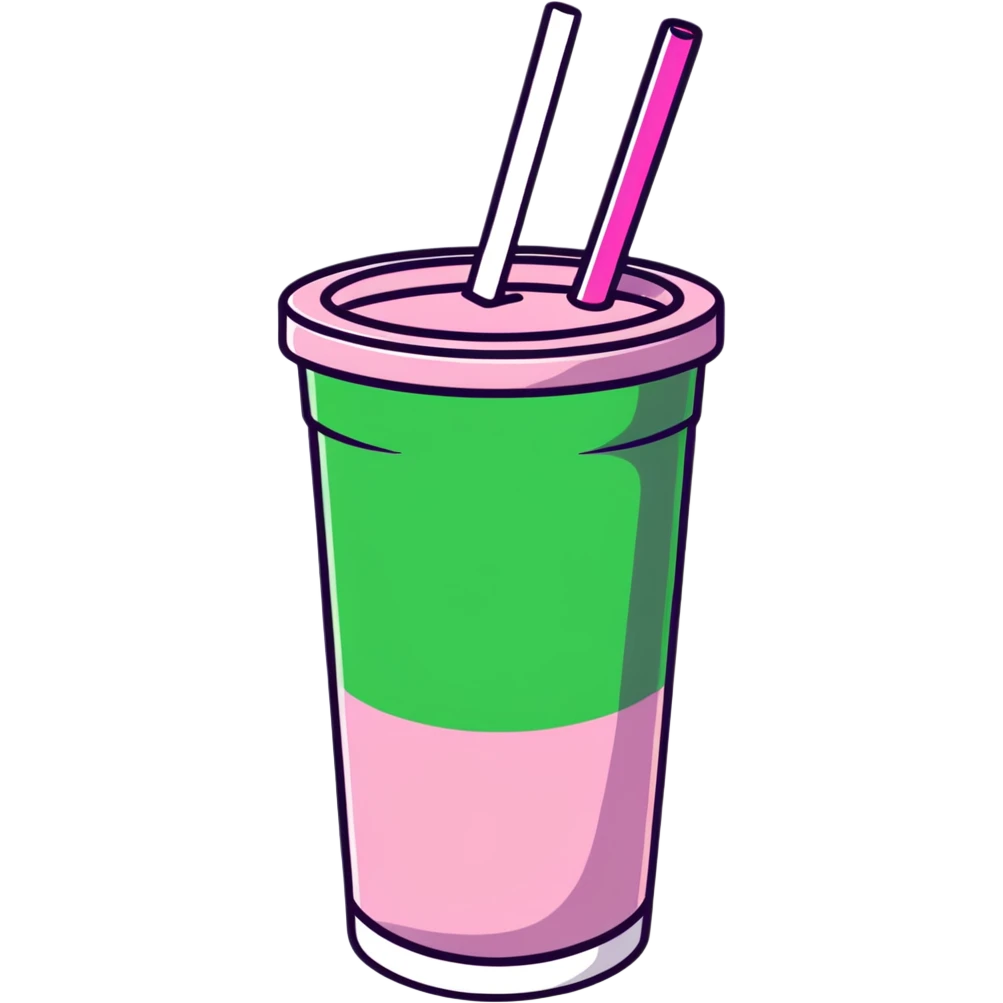 pink beverage with a straw emoji
