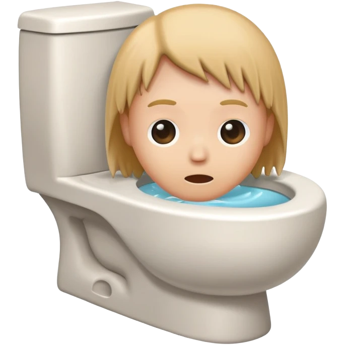 Toilet bowl with a human head peeking out from inside emoji
