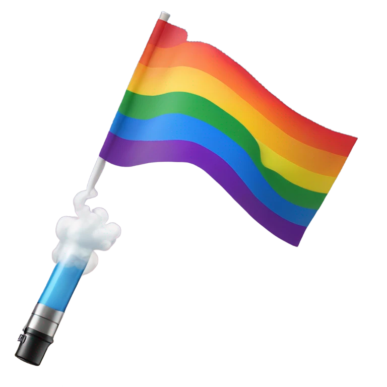 Gay pride flag with vape emoji