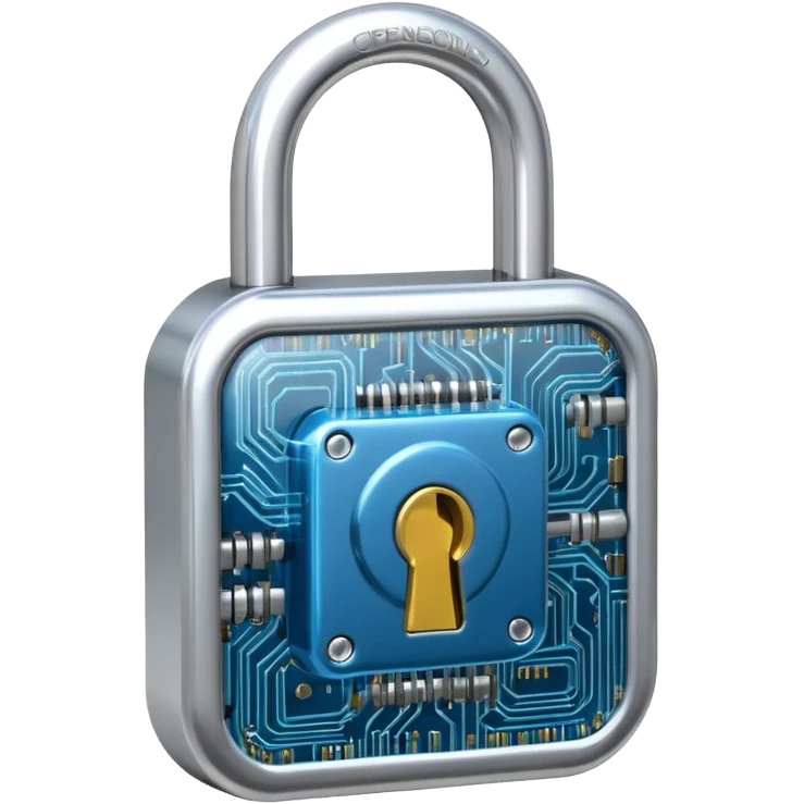 open padlock with digital circuit patterns, symbolizing uncensored AI emoji