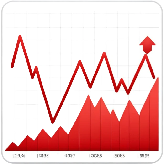 downward trending graph with decreasing values emoji