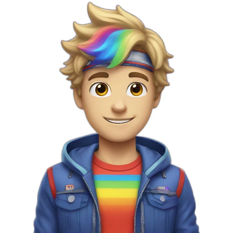 Henry danger with rainbow hight emoji