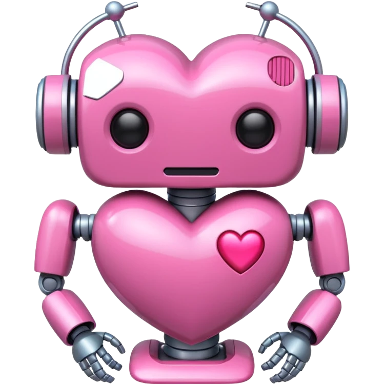 pink robot heart emoji emoji