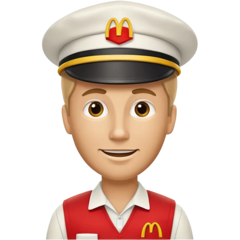 caucasian male McDonald's worker emoji