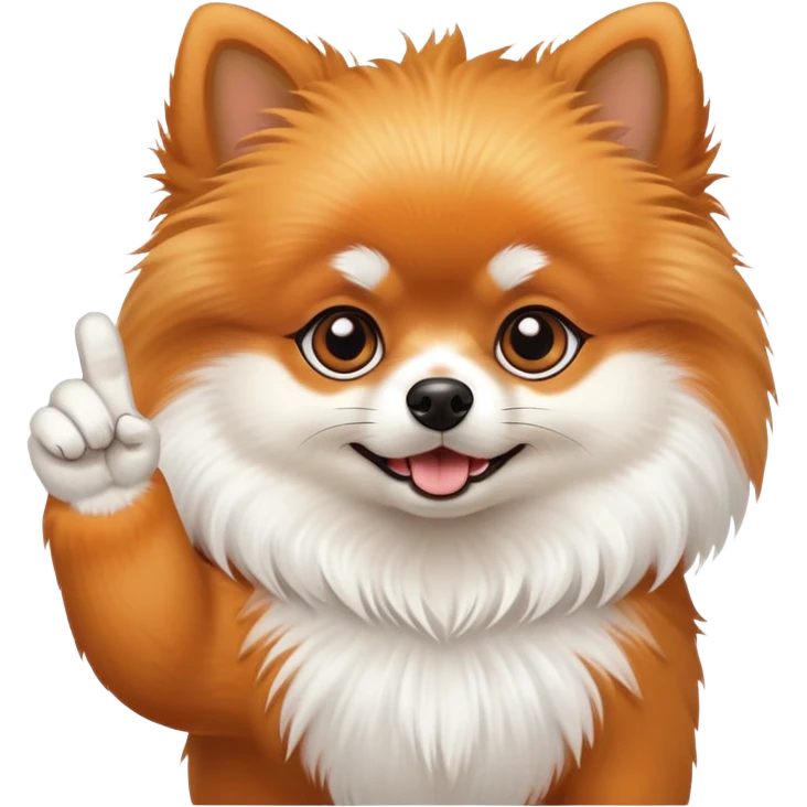 pomeranian with a middle finger emoji